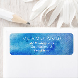 Elegante Watercolor Blue Pre-Addressed Return