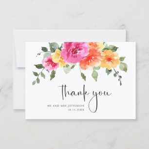 Elegante Watercolor Blume Blumenzwiebeln Dankeskarte