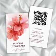 Elegante Watercolor Blume Feminine Business Card