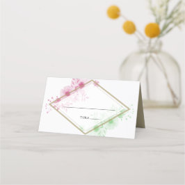 Elegante Watercolor Blume Hochzeit Platzkarte