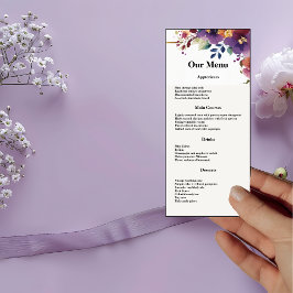Elegante Watercolor Blume Hochzeitliches Dinner Me Menükarte