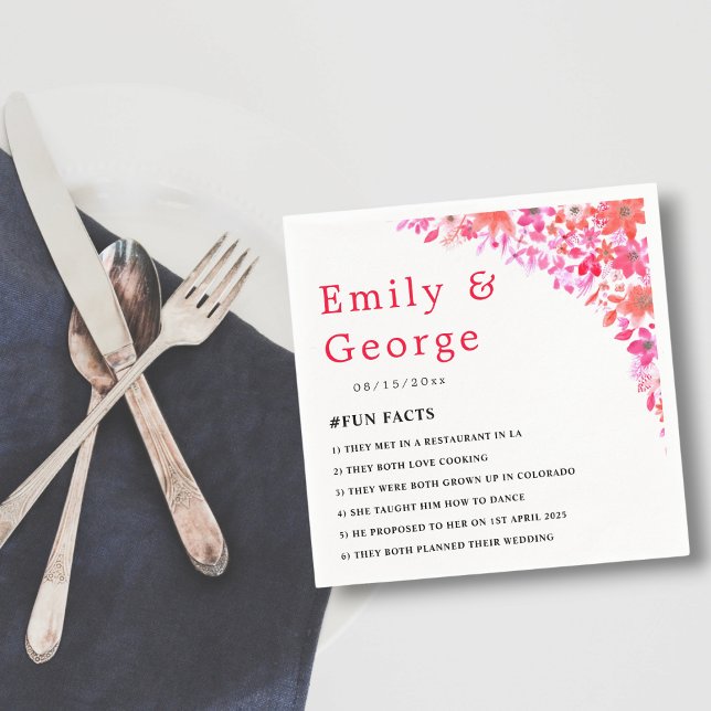 Elegante Watercolor Blume Sommerblumenhochzeit Serviette (Von Creator hochgeladen)