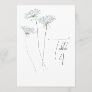 Elegante Watercolor Blume Tischnummer