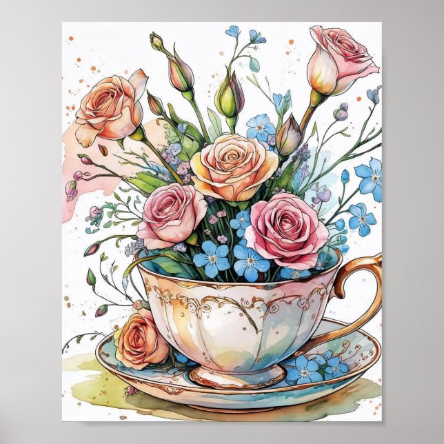 Elegante Watercolor Boho Frische Pasta machen Poster (Vorne)