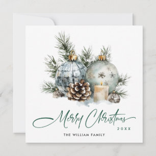 Elegante Watercolor Boho Weihnachtsfeiertage Feiertagskarte