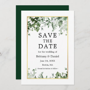 Elegante Watercolor Botanische Landschaft Save The Date