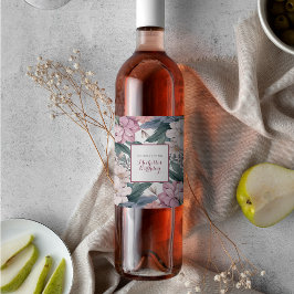 Elegante Watercolor Botanischer Garten Geburtstags Weinetikett