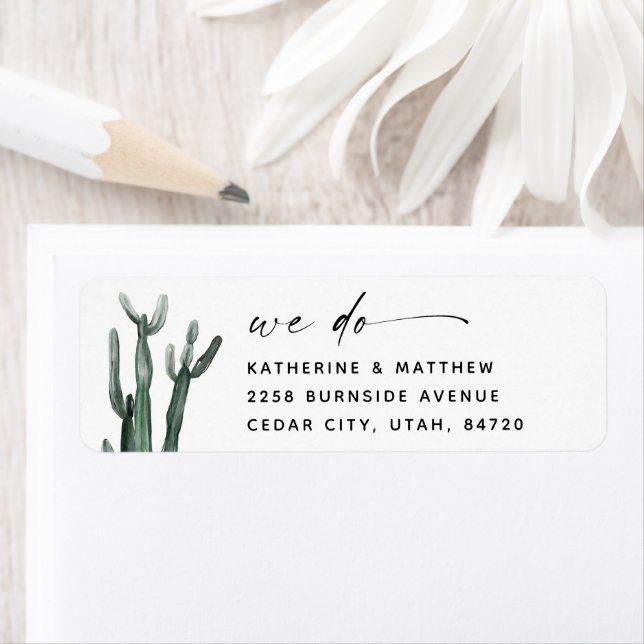 Elegante Watercolor Cactus Wedding | Moderne Schri (Insitu)