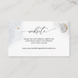 Elegante Watercolor Celestial Wedding Website Begleitkarte