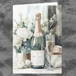 Elegante Watercolor Champagne Happy Jubiläum Karte