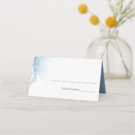 Elegante Watercolor Dusty Blue Platzkarte