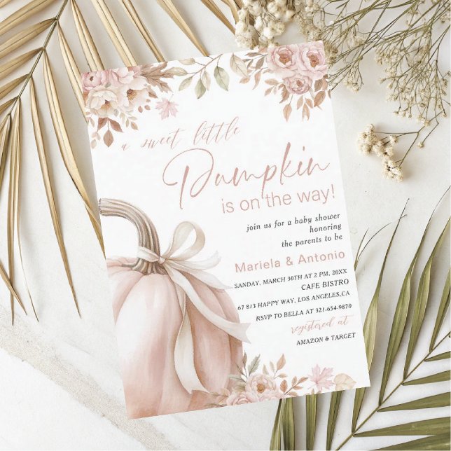 Elegante Watercolor ein süßer kleiner Kürbis Baby  Einladung (Von Creator hochgeladen)