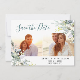 Elegante Watercolor Eucalyptus 2 FOTO Wedding Save The Date