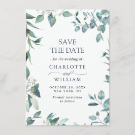 Elegante Watercolor Eucalyptus Floral Wedding Save The Date