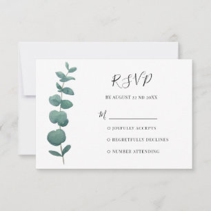 Elegante Watercolor Eucalyptus RSVP-Karte RSVP Karte
