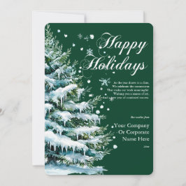 Elegante Watercolor Evergreen Corporate Holiday Feiertagskarte