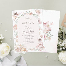 Elegante Watercolor Fairy First Birthday Baby Show