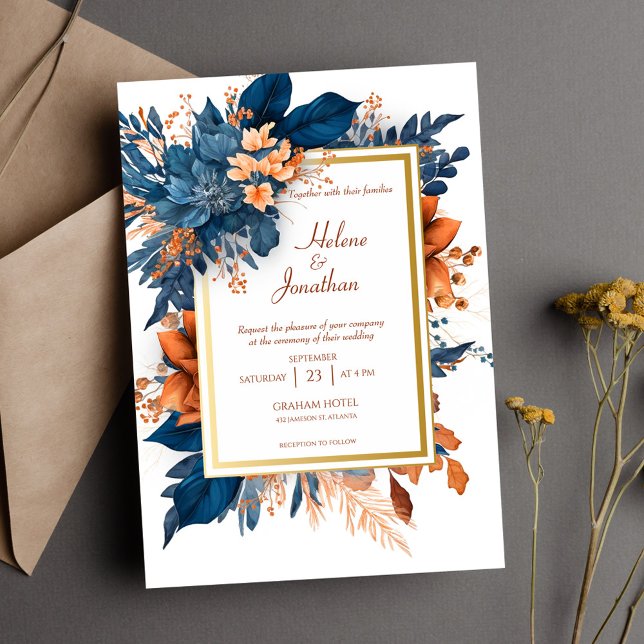 Elegante Watercolor Floral Boho Garden Hochzeit Einladung (Elegant Watercolor Floral Boho Garden Wedding Invitation)