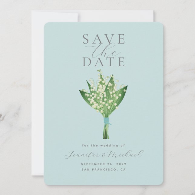 Elegante Watercolor Floral Bouquet Wedding Save The Date (Vorderseite)