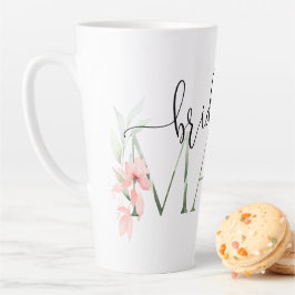 Elegante Watercolor Floral Bridesmaid Latte Tasse