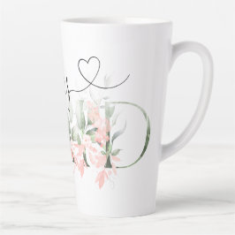 Elegante Watercolor Floral Bridesmaid Latte Tasse