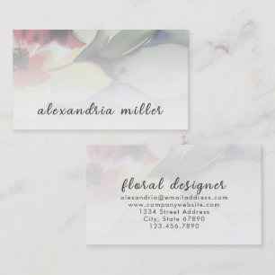 Elegante Watercolor Floral Business Card Visitenkarte