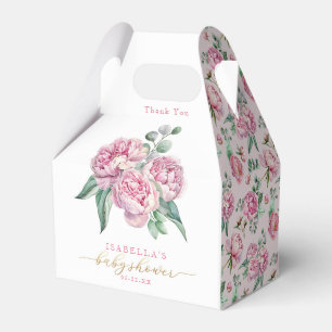 Elegante Watercolor Floral Girl Baby Shower Favor Geschenkschachtel