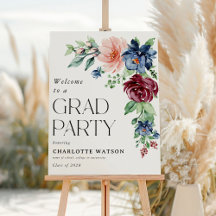 Elegante Watercolor Floral Graduation Party
