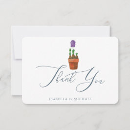 Elegante Watercolor Floral Wedding Vielen Dank Dankeskarte