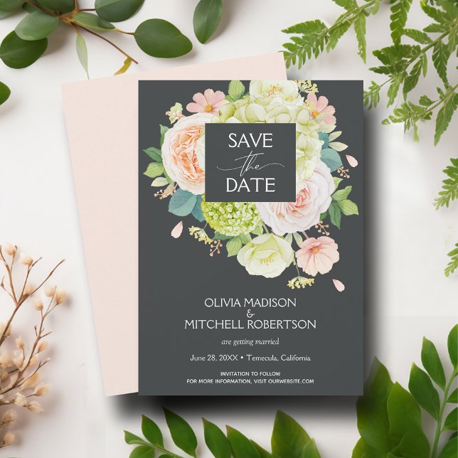Elegante Watercolor Florals Wedding Save The Date (Von Creator hochgeladen)
