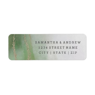 Elegante Watercolor Foliage Wedding Rücksendeadres