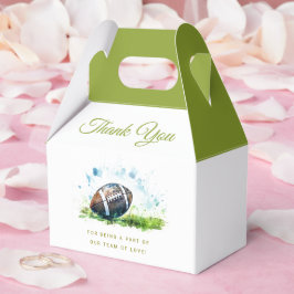 Elegante Watercolor Football Baby Shower Geschenkschachtel