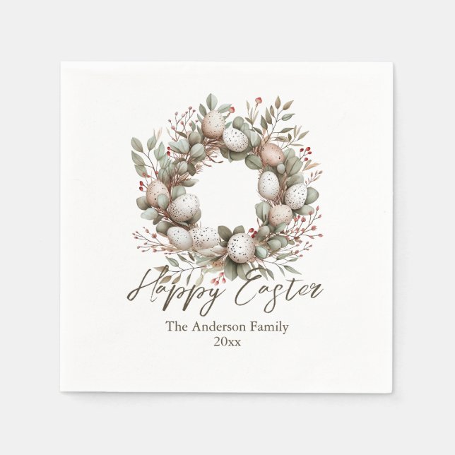 Elegante Watercolor Garland Esterwick Serviette (Vorderseite)