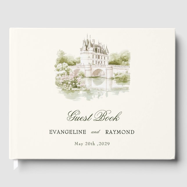 Elegante Watercolor Gästebuch (Vorderseite)