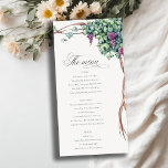 Elegante Watercolor Grapevine Wedding Menu Card Dankeskarte<br><div class="desc">Wenn Sie weitere Anpassungen benötigen,  schreiben Sie mir bitte an yellowfebstudio@gmail.com.</div>
