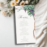 Elegante Watercolor Grapevine Wedding Menu Card Dankeskarte<br><div class="desc">Wenn Sie weitere Anpassungen benötigen,  schreiben Sie mir bitte an yellowfebstudio@gmail.com.</div>