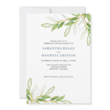 Elegante Watercolor Greenerity Engagement Party