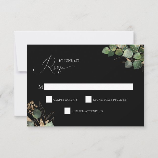 Elegante Watercolor Greenery UAWG Enclosure Card Einladung (Vorderseite)