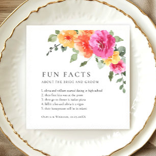 Elegante Watercolor Helle Blume Blumenhochzeit Serviette