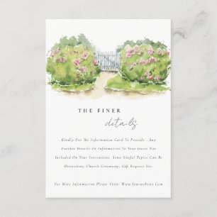 Elegante Watercolor Hütte Garden für Hochzeiten Begleitkarte