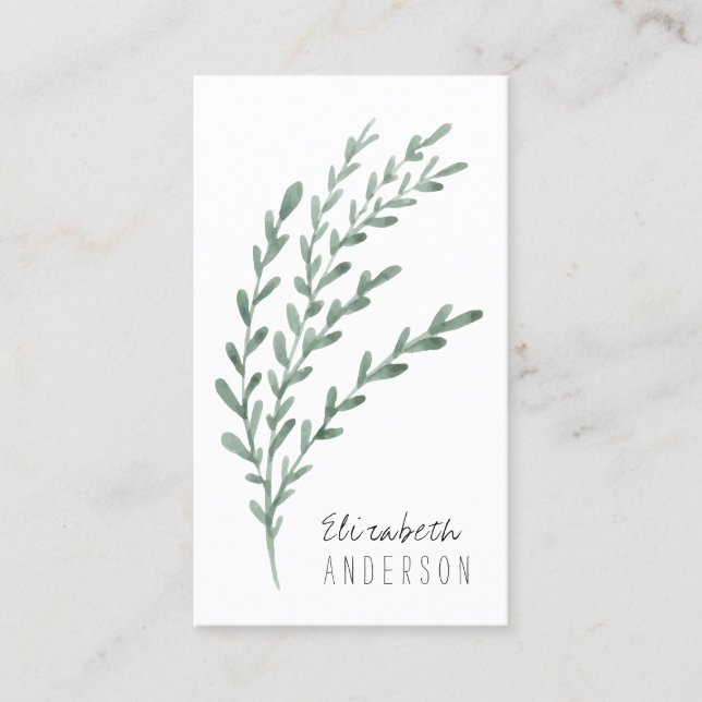 Elegante Watercolor Lavendel Business Card Visitenkarte (Vorderseite)