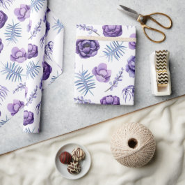 Elegante Watercolor Lavender Floral Wedding Geschenkpapier