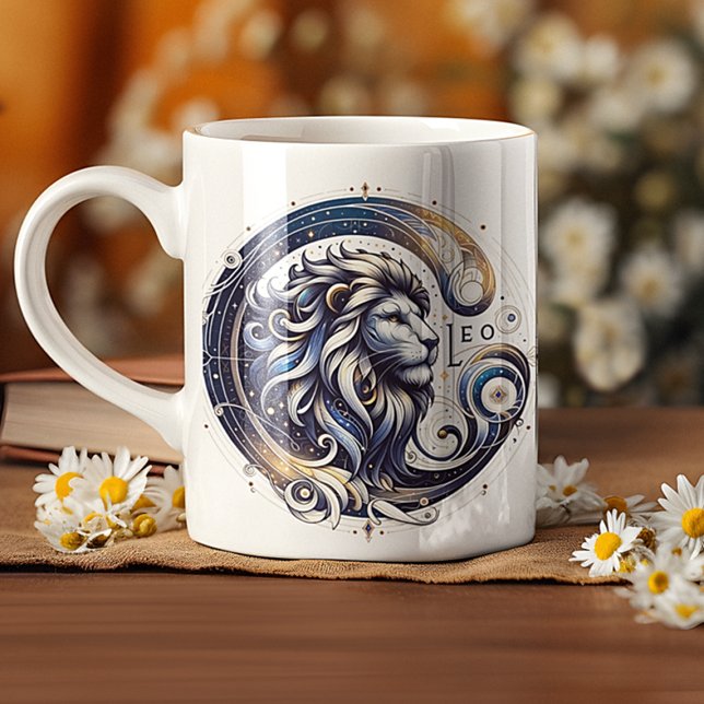 Elegante Watercolor Leo Zodiac Custom Tasse (Von Creator hochgeladen)