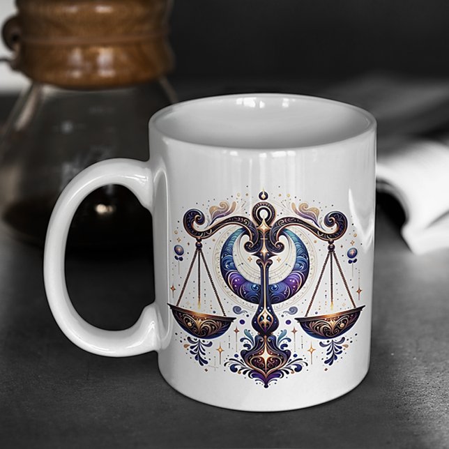 Elegante Watercolor Libra Zodiac Custom Tasse (Von Creator hochgeladen)