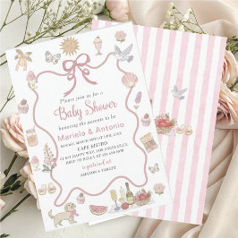 Elegante Watercolor Lilac Blume Baby Shower Invi Einladung