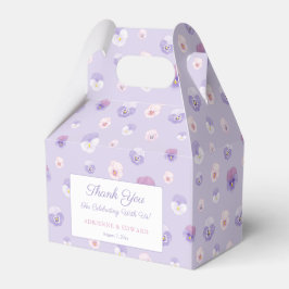 Elegante Watercolor Lilac Pressed Blume Hochzeit Geschenkschachtel