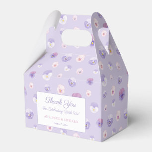 Elegante Watercolor Lilac Pressed Blume Hochzeit Geschenkschachtel
