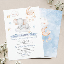 Elegante Watercolor Little Star Elefant Baby Show Einladung