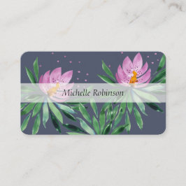 Elegante Watercolor Lotus Blume Beruflich Visitenkarte