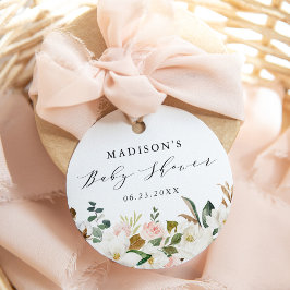 Elegante Watercolor Magnolias Kinderdusche Geschenkanhänger